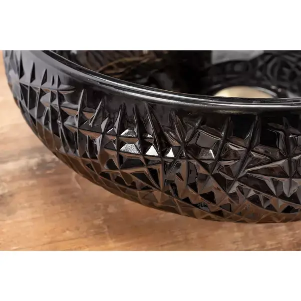 Lavoar pe blat Rea Ice rotund finisaj negru lucios 42 cm [7]