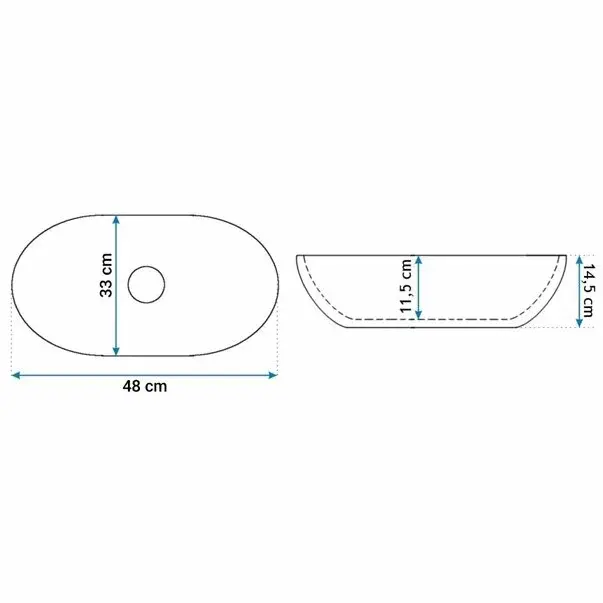 Lavoar pe blat Rea Linda 48 cm [4]