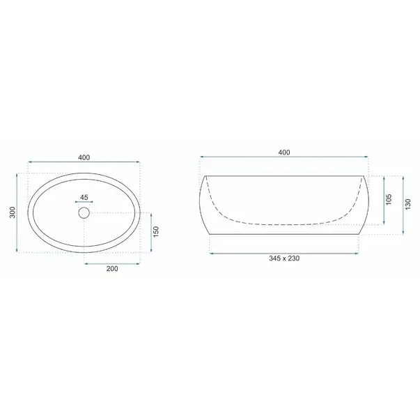 Lavoar pe blat Rea Linda Mini alb 40 cm [6]