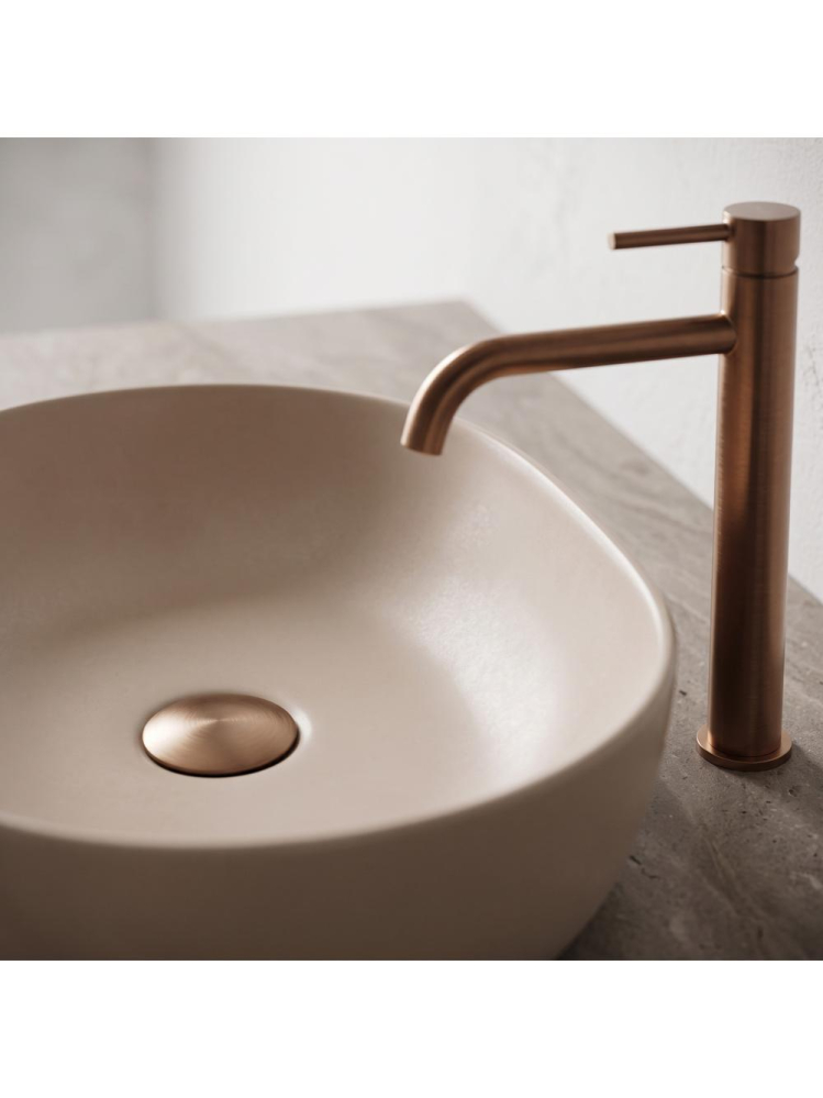 Lavoar pe blat Rea Lisa Mocca Matt oval ceramica sanitara 490x350 mm finisaj mat bej [6]
