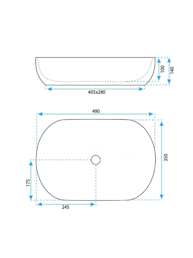 Lavoar pe blat Rea Lisa Mocca Matt oval ceramica sanitara 490x350 mm finisaj mat bej [10]