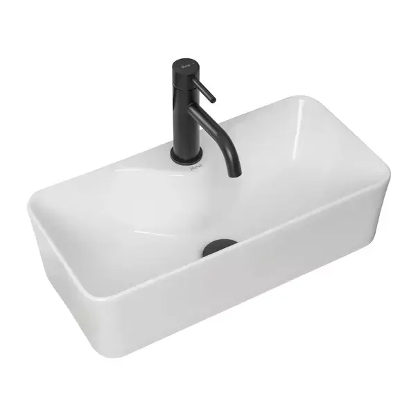 Lavoar pe blat Rea Mery dreptunghiular finisaj alb lucios 51 cm [2]