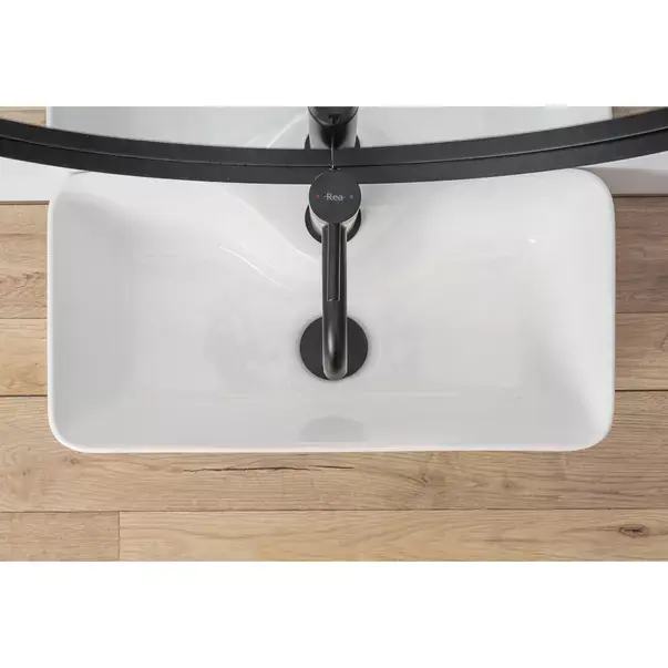 Lavoar pe blat Rea Mery dreptunghiular finisaj alb lucios 51 cm [5]