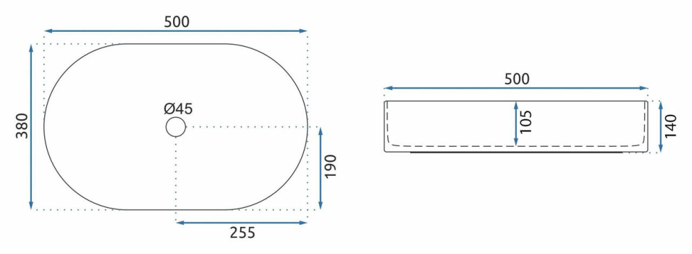 Lavoar pe blat Rea Nadia 50 Black Stone [5]