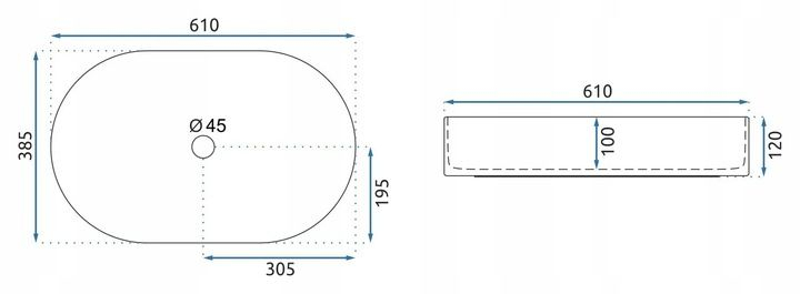 Lavoar pe blat Rea Nadia 60 Sand [9]
