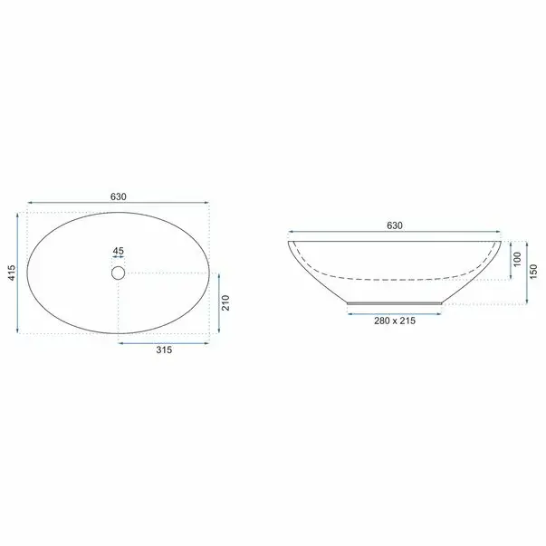 Lavoar pe blat Rea Olga 63 cm [7]