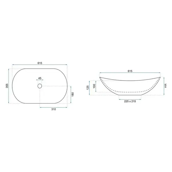Lavoar pe blat Rea Royal auriu 60 cm [2]
