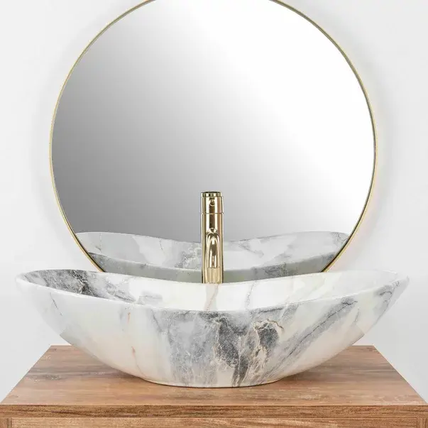Lavoar pe blat Rea Royal granit lucios 60 cm [3]
