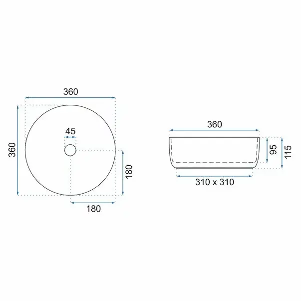 Lavoar pe blat Rea Sami 36 cm [8]