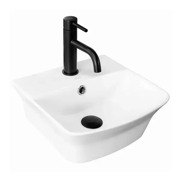 Lavoar pe blat Rea Selma dreptunghiular finisaj alb lucios 34 cm [2]