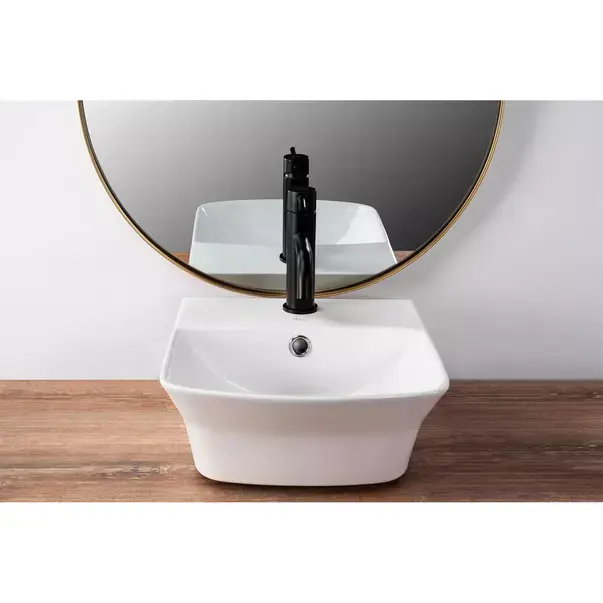Lavoar pe blat Rea Selma dreptunghiular finisaj alb lucios 34 cm [3]