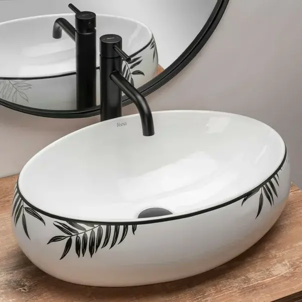 Lavoar pe blat Rea Shila alb oval 49 cm [4]