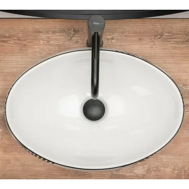 Lavoar pe blat Rea Shila alb oval 49 cm [3]