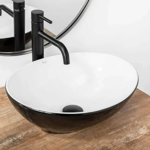 Lavoar pe blat Rea Sofia 41 cm alb - negru [6]