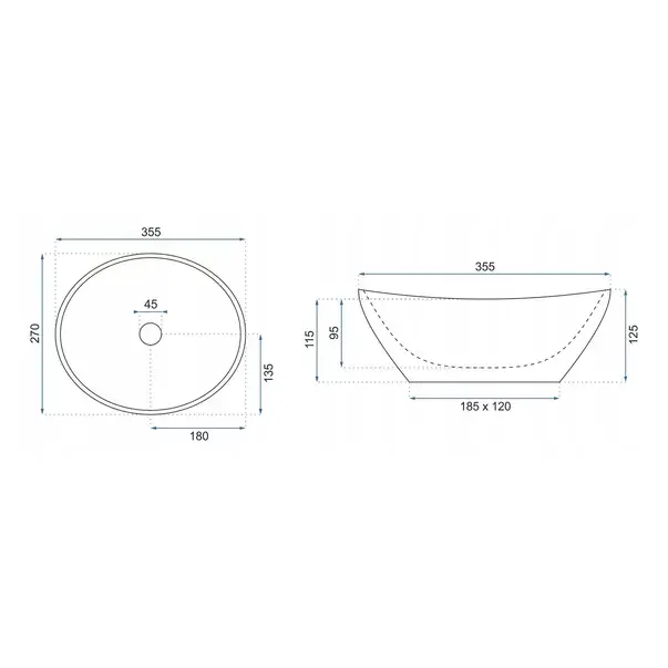 Lavoar pe blat Rea Sofia Mini alb-auriu 34 cm [2]