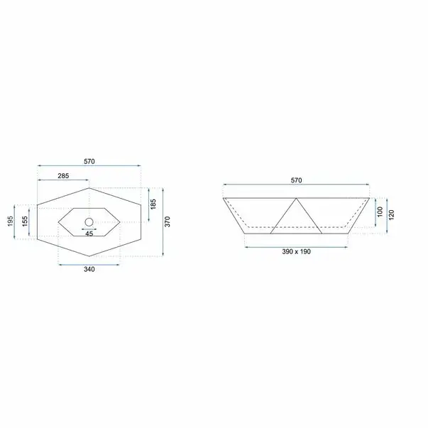 Lavoar pe blat Rea Vegas White 57 cm [8]