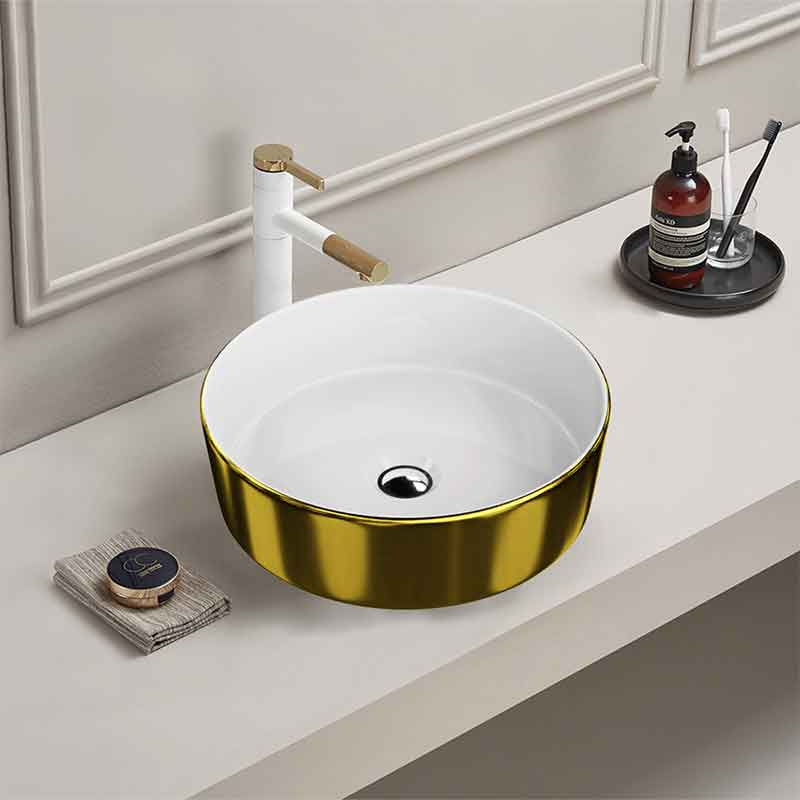 Lavoar pe blat Spectrum, Rosina Gold White, rotund, auriu-alb [4]