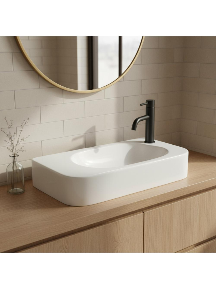 Lavoar pe blat / suspendat REA Odetta alb [5]