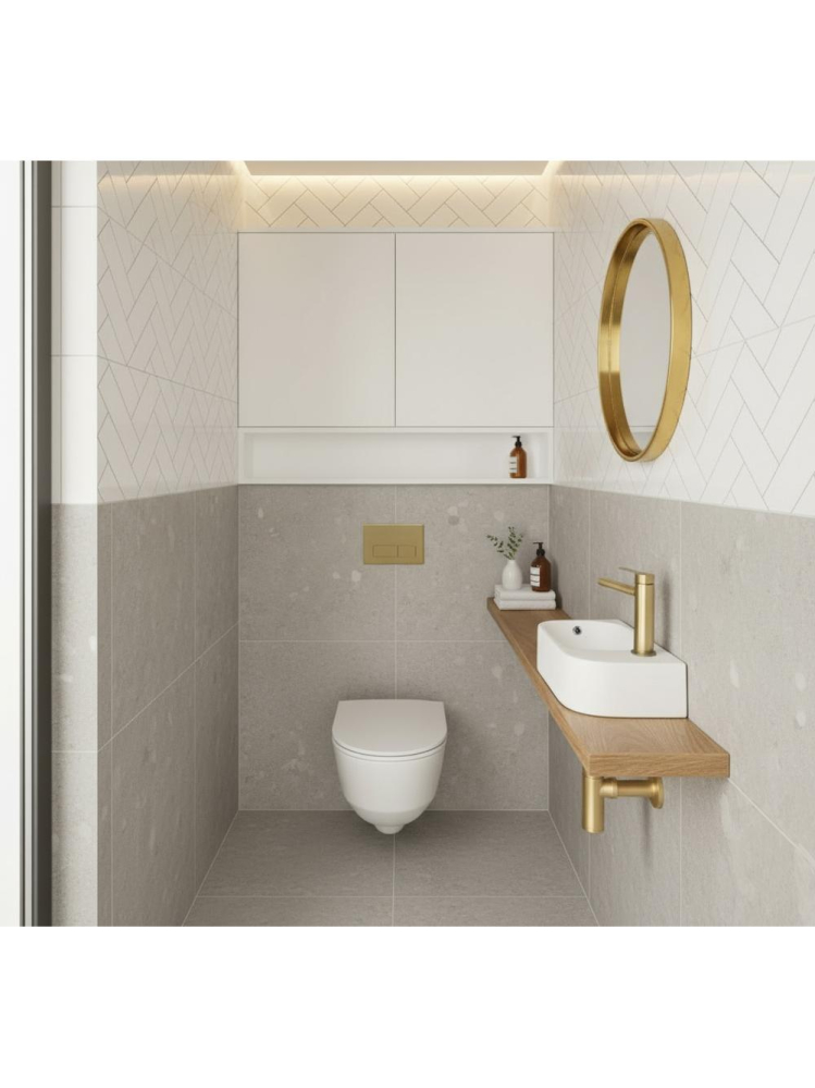 Lavoar pe blat / suspendat REA Odetta alb [3]