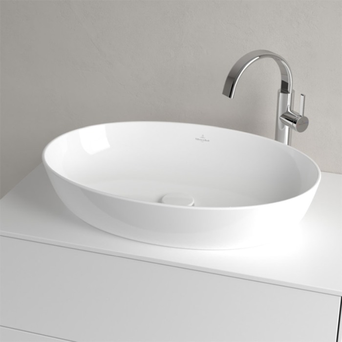 Lavoar pe blat, Villeroy & Boch, Artis, oval, 61 cm, CeramicPlus, alb alpin [3]