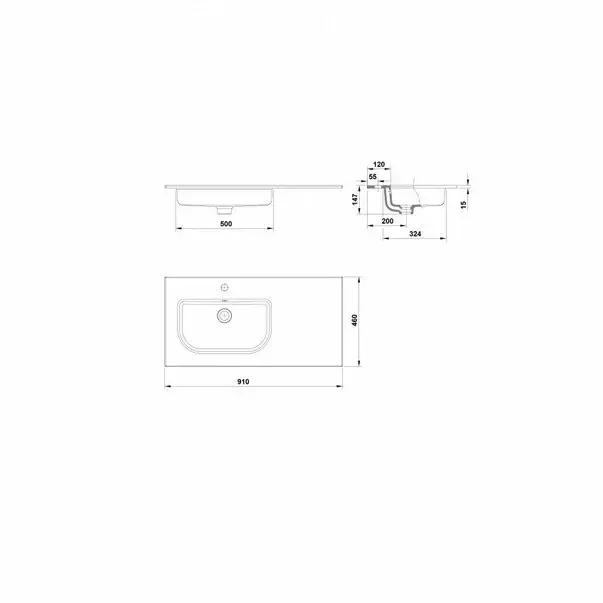 Lavoar pe mobilier Gala MID 91 cm [3]