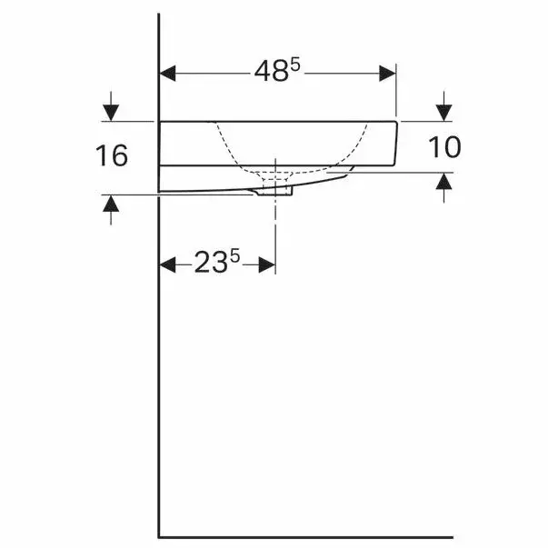 Lavoar pe mobilier Geberit Icon 90 cm cu orificiu baterie [5]