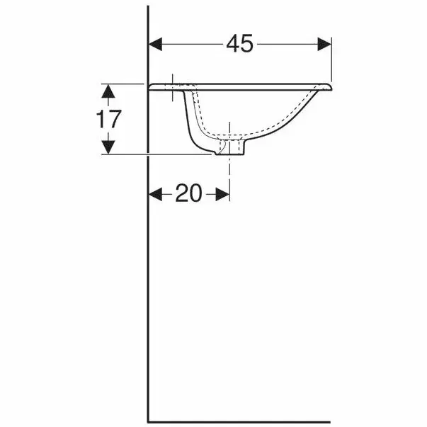 Lavoar pe mobilier Geberit Selnova Square 55 cm [5]