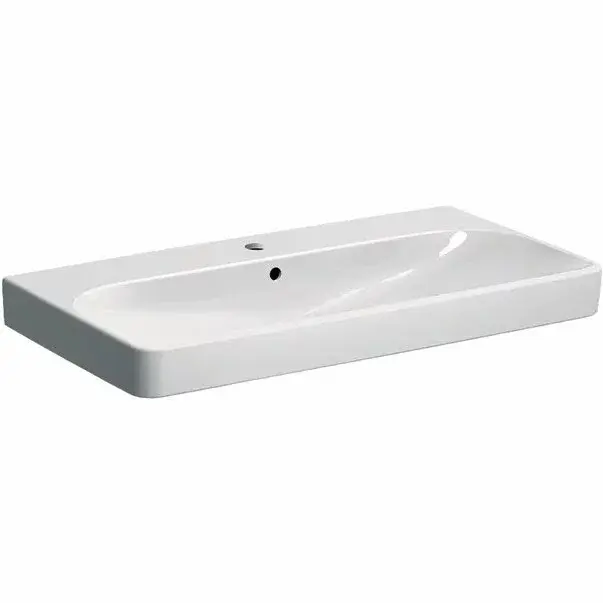 Lavoar pe mobilier Geberit Smyle Square 90 cm cu orificiu baterie [2]
