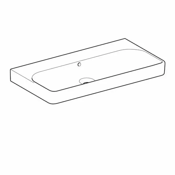 Lavoar pe mobilier Geberit Smyle Square 90 cm fara orificiu baterie [2]