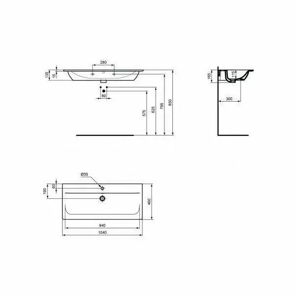 Lavoar pe mobilier Ideal Standard Connect Air 104x46cm [3]
