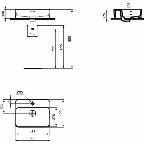 Lavoar pe mobilier Ideal Standard Strada II 50x40 cm [6]