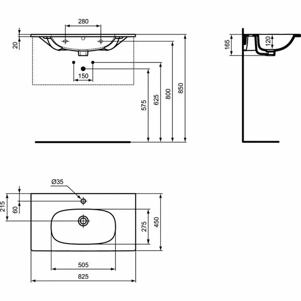 Lavoar pe mobilier Ideal Standard Tesi 82,5 cm [2]