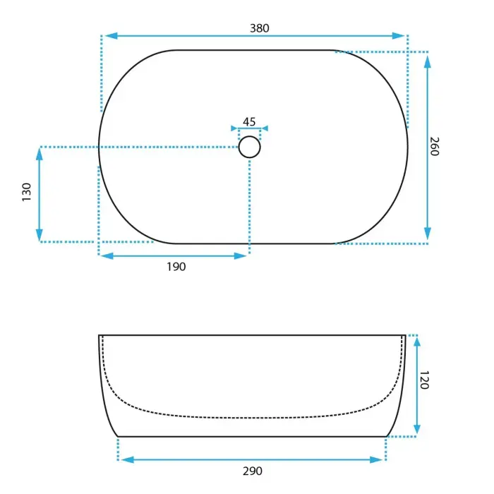Lavoar pentru blat Amelia Mini Gri mat cu model, Rea [6]