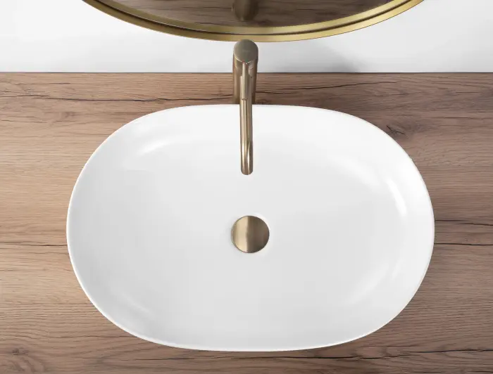 Lavoar pentru blat Cleo 61 Alb mat, Rea [3]