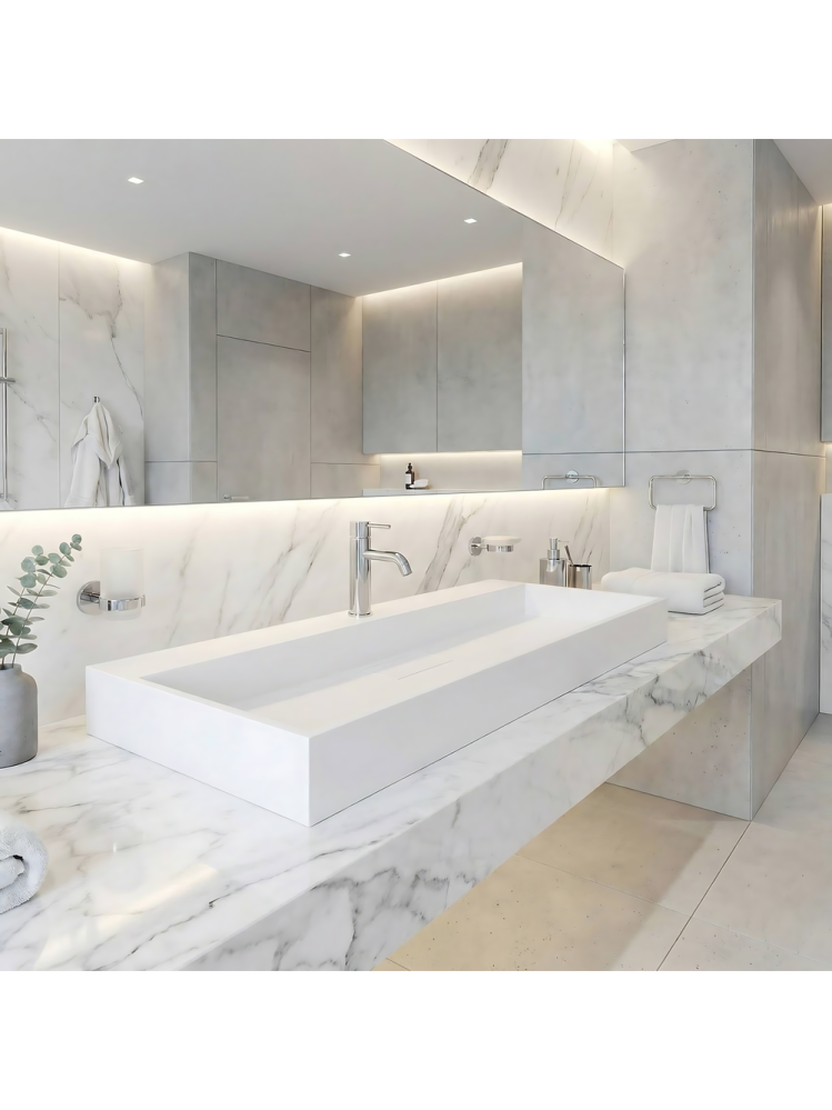 Lavoar pentru blat GOYA 100 cm alb [2]