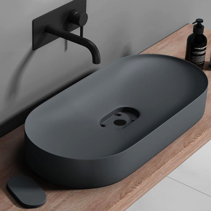 Lavoar pentru blat  IRIS 71 cm gri mat [4]