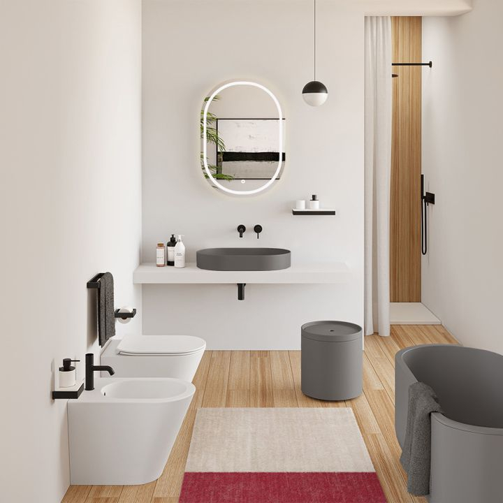 Lavoar pentru blat  IRIS 71 cm gri mat [6]