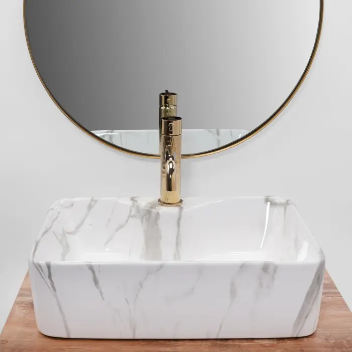 Lavoar pentru blat Kelly Alb cu model, Rea [3]