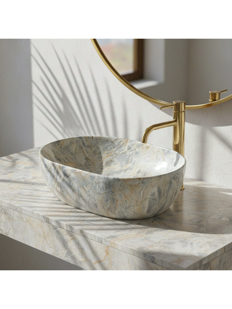 Lavoar pentru blat Rea Amelia Ruststone 48 [4]