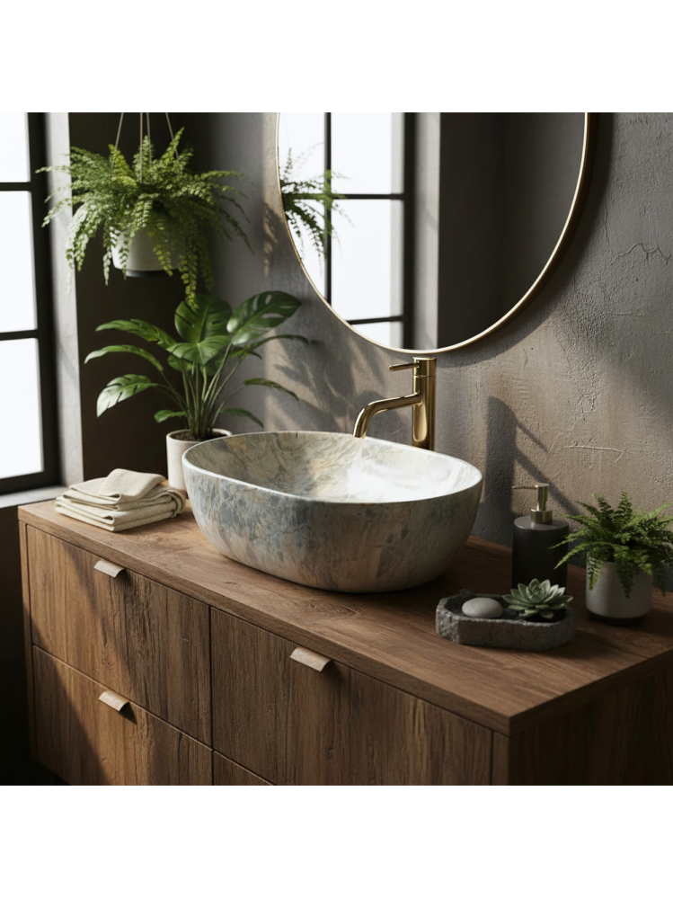 Lavoar pentru blat Rea Amelia Ruststone 48 [6]