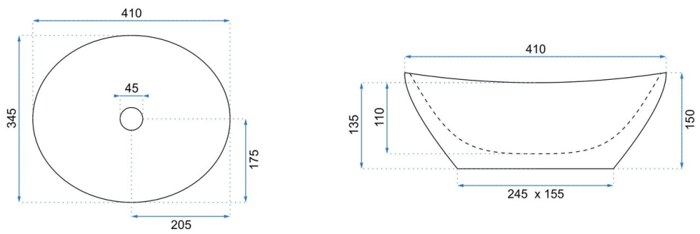 Lavoar pentru blat Rea Sofia Ash Matt [5]