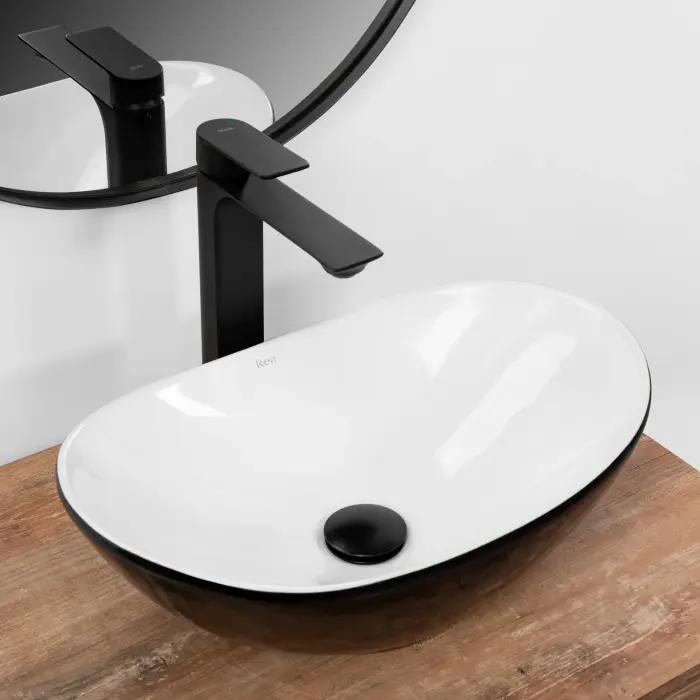 Lavoar pentru blat Royal Mini Alb/Negru, Rea [2]