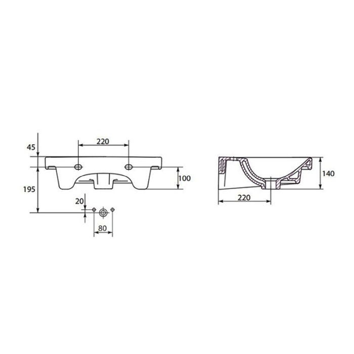 Lavoar pentru mobilier Cersanit, City, 50 cm, alb [6]