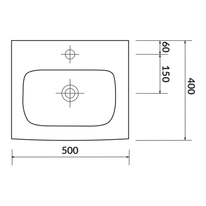 Lavoar pentru mobilier, Cersanit, Moduo, 50 x 40 cm, alb [2]