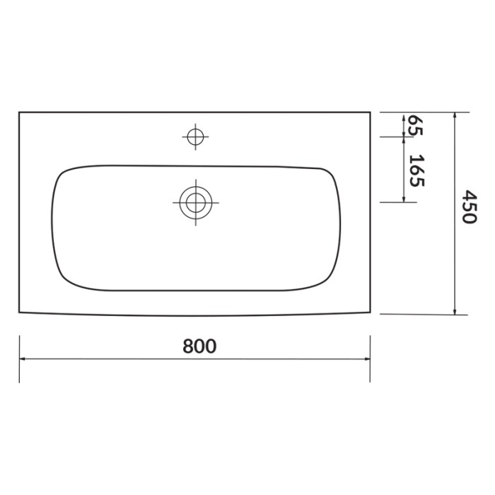 Lavoar pentru mobilier, Cersanit, Moduo, 80 cm, alb [2]