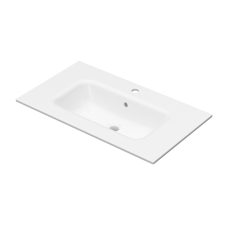 Lavoar pentru mobilier Fluminia din ceramica slim 80 cm alb [1]