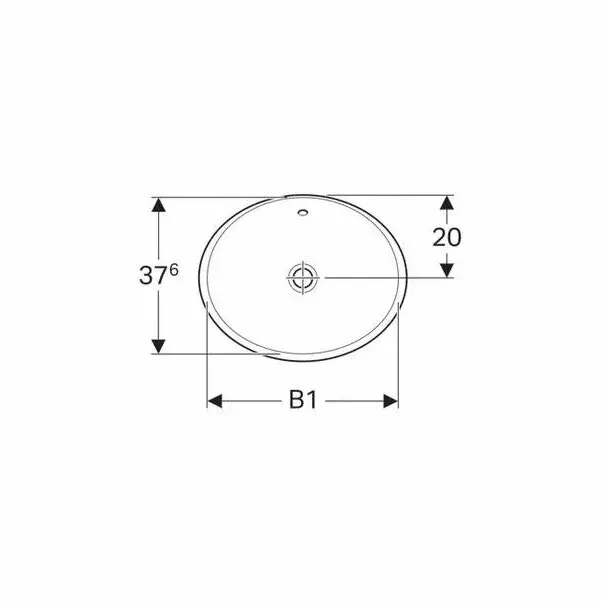 Lavoar semiincastrat Geberit Variform oval cu preaplin 50x40 cm [3]