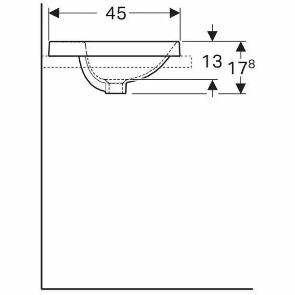 Lavoar semiincastrat Geberit Variform oval cu preaplin 50x45 cm [4]