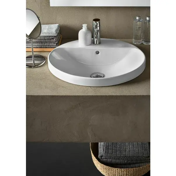 Lavoar semiincastrat Geberit Variform oval cu preaplin 50x45 cm [2]