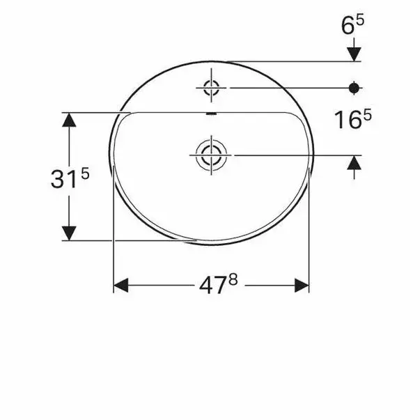 Lavoar semiincastrat Geberit Variform oval cu preaplin 50x45 cm [5]